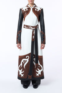 Jemme Western Trench Coat in Multi Nappa Leather