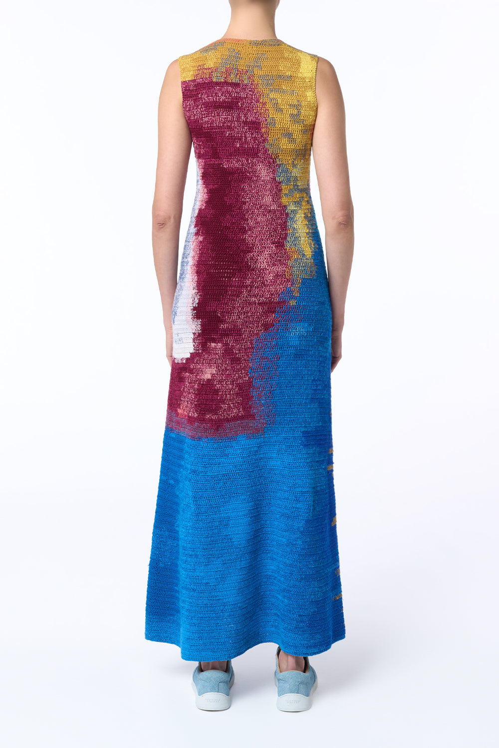 ジューン クロシェ マキシドレス オーロラ マルチ カシミア