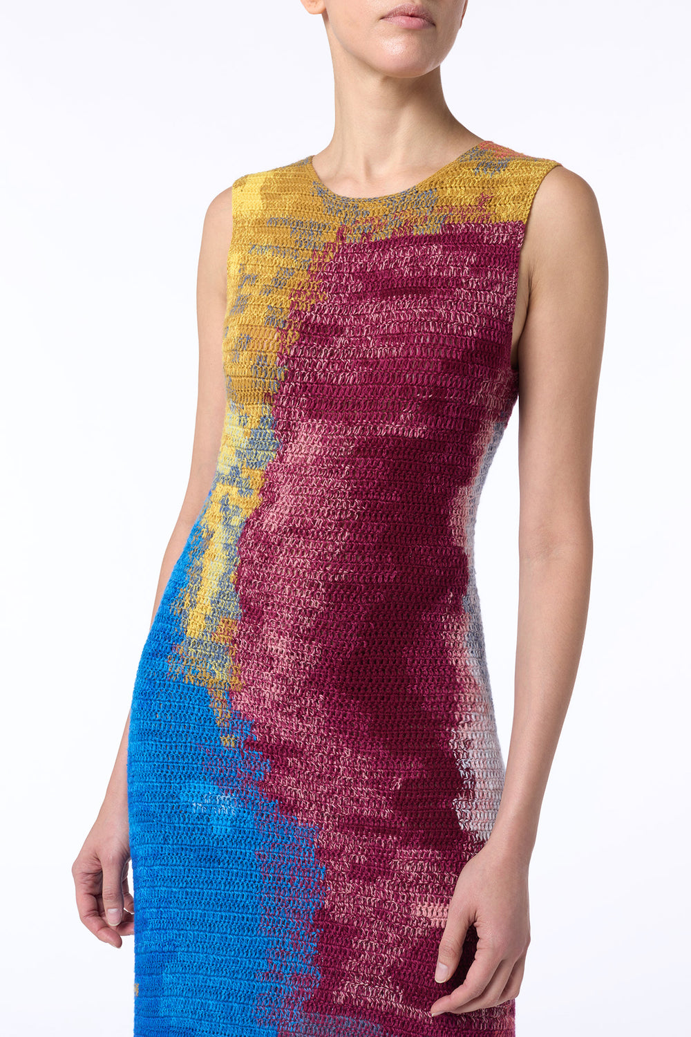 ジューン クロシェ マキシドレス オーロラ マルチ カシミア