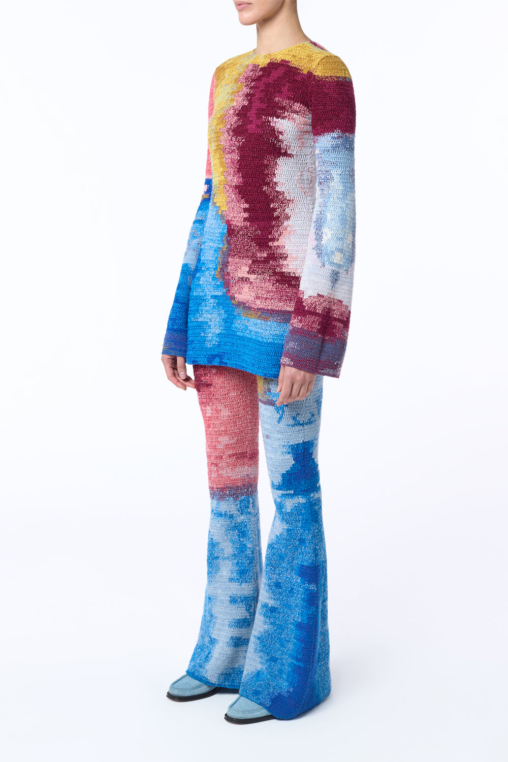 Hebe クロッシェパンツ オーロラ マルチ カシミア