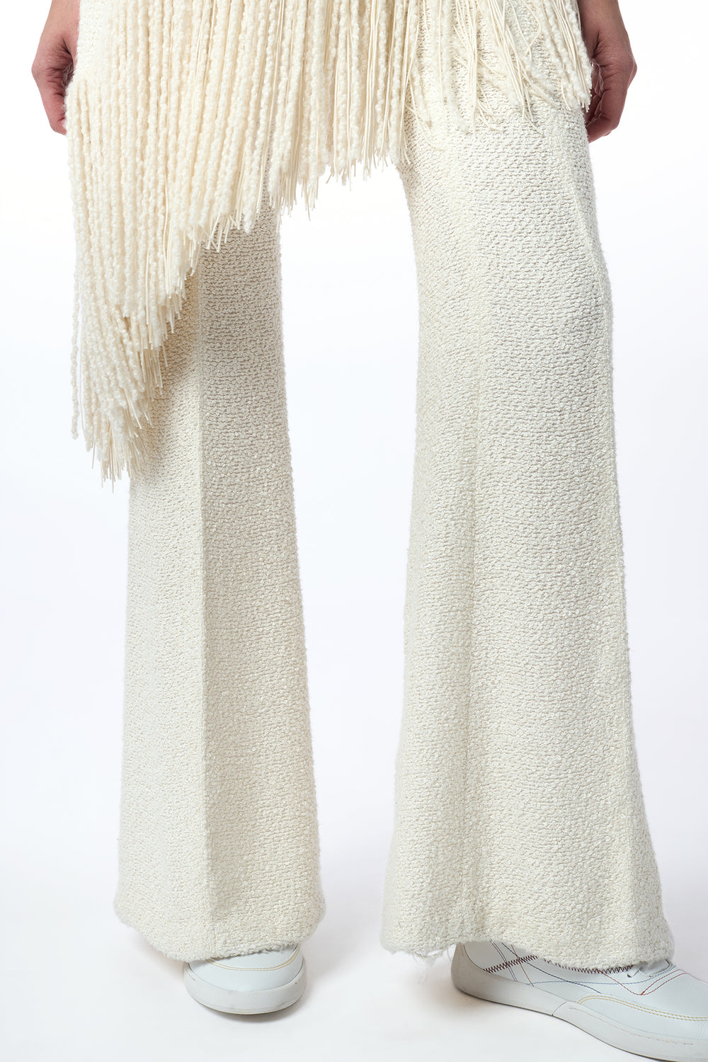 Rhein Flare Pant in Ivory Silk Boucle