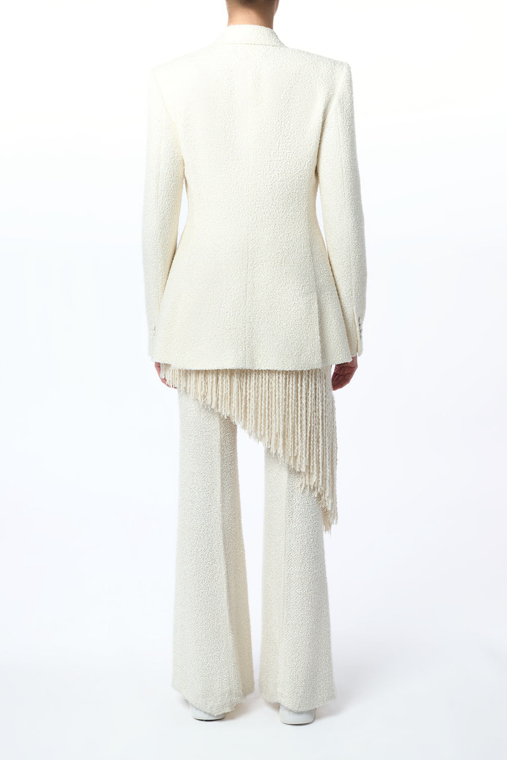 Rhein Flare Pant in Ivory Silk Boucle