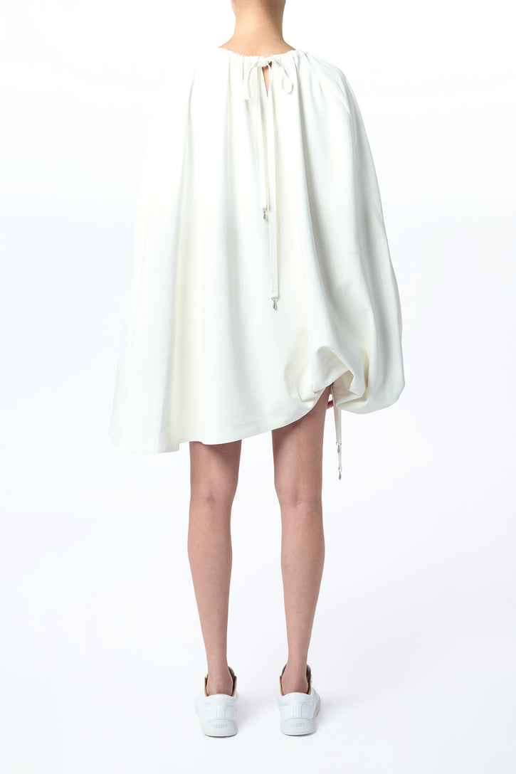 Wilmer Pleated Cape Top In Ivory Soft Leather