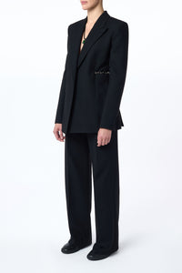 Norman Wide-Leg Pant in Black Recycled Virgin Wool