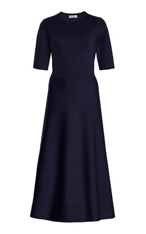 Seymore Knit Dress in Dark Navy Cashmere Silk Wool