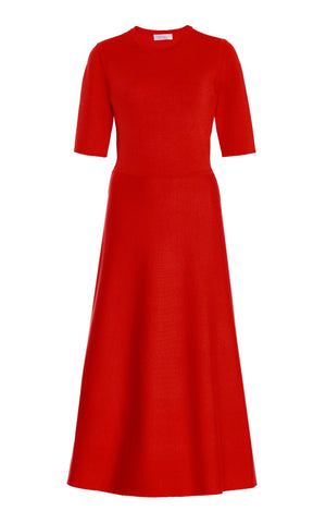 Seymore Knit Dress in Red Topaz Cashmere Silk Wool