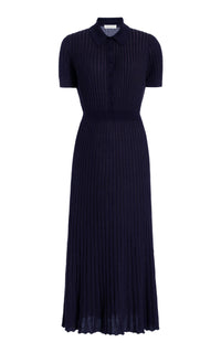 Amor Knit Dress in Dark Navy Cashmere Silk