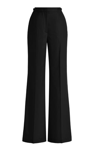 Black Wool Vesta Flare Pant - Front View High Waisted Tailored Trousers | Gabriela Hearst