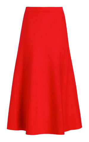 Freddie Knit Skirt in Red Topaz Merino Wool Cashmere