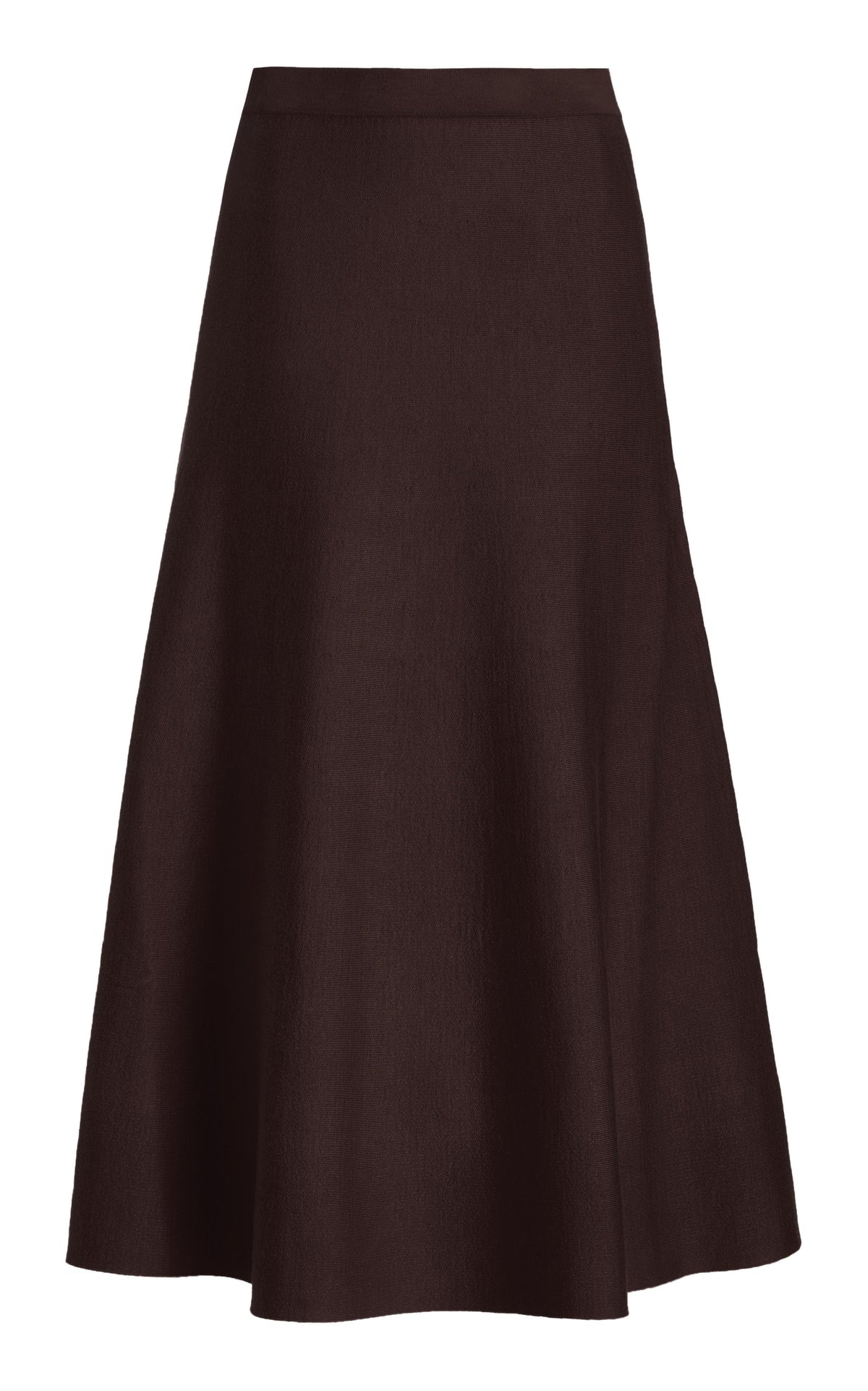 Freddie Knit Midi Skirt in Chocolate Merino Wool Cashmere Gabriela Hearst