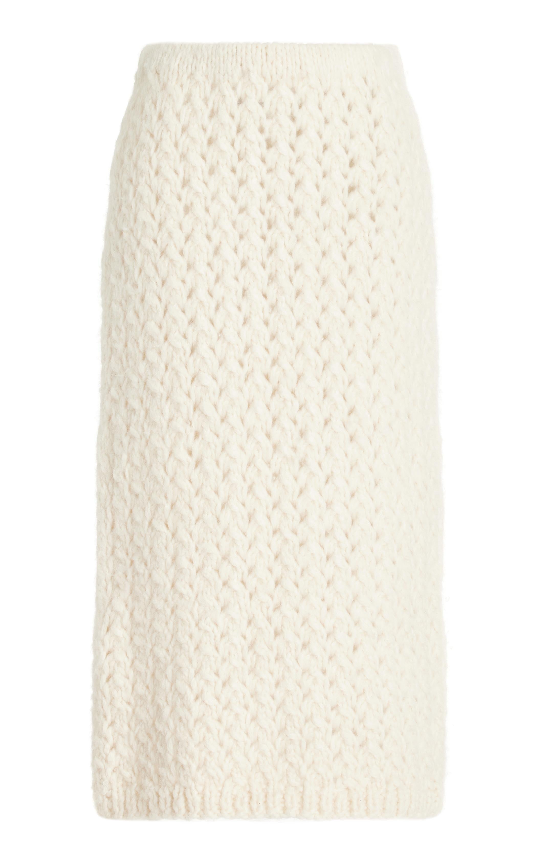 【I AM MARI】24FW★ Newriel Wool Tweed H-Line Midi Skirt Tweed H-Line Midi Skirt – OMONI BOUTIQUE
