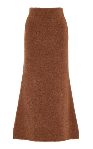 Pablo Knit Skirt in Cognac Cashmere Boucle