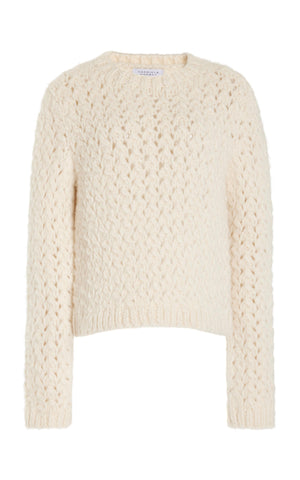 Bower Knit Sweater in Ivory Welfat Cashmere