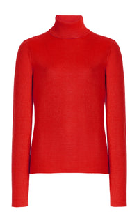 May Knit Turtleneck in Red Topaz Cashmere Wool