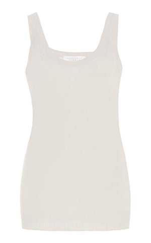 Toby Tank in Ivory Silk Cashmere