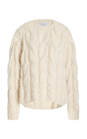 Ember Knit Sweater in Ivory Welfat Cashmere