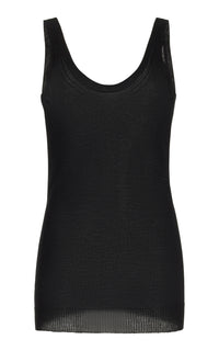 Toby Knit Tank Top in Black Cashmere Silk