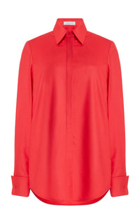 Etlin Shirt in Red Topaz Superfine Wool