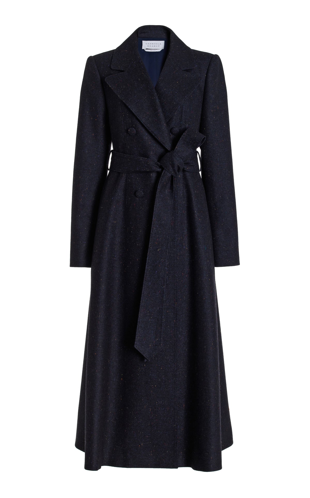 Navy wool trench coat on sale