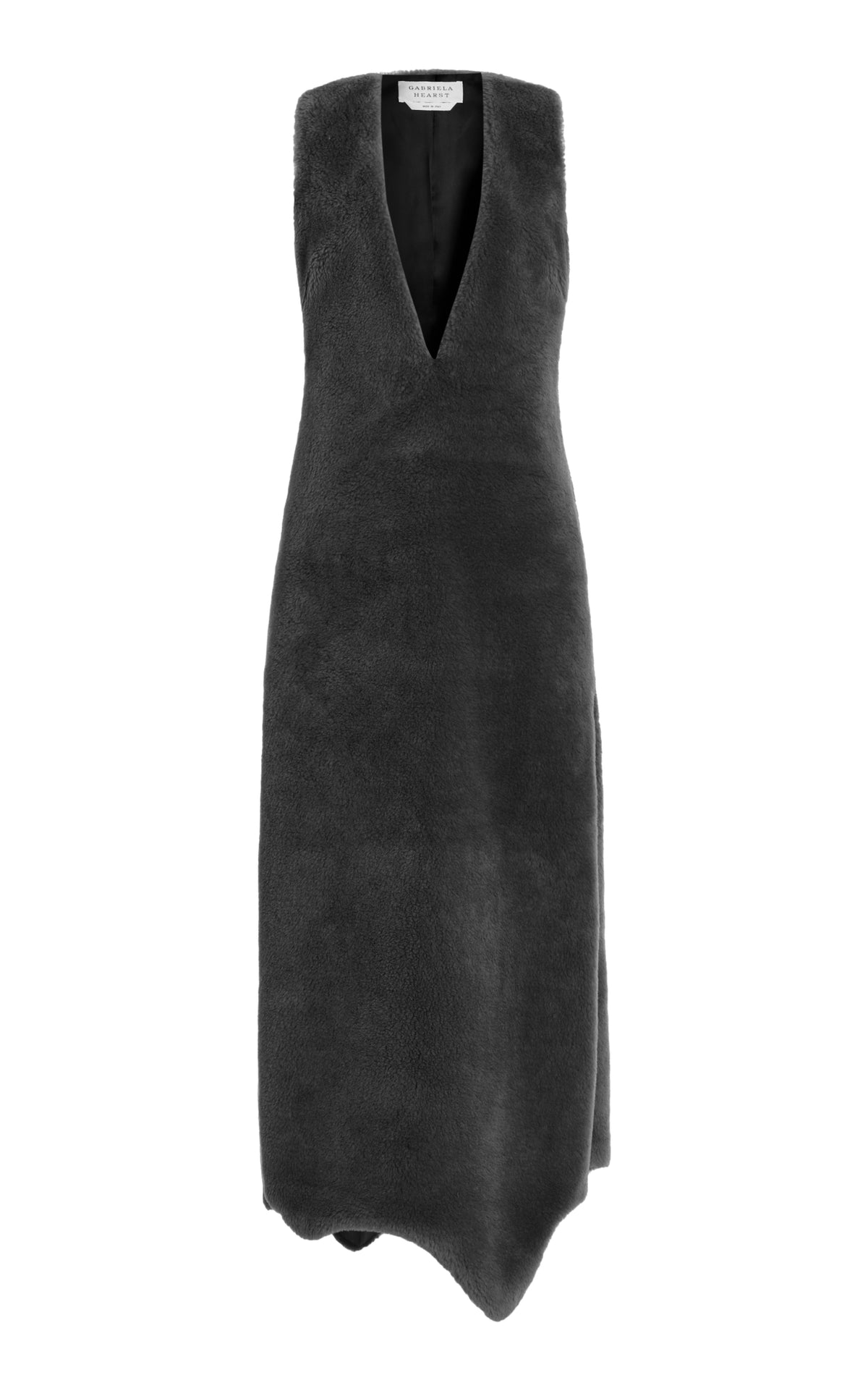 Ornstone Dress in Dark Grey Virgin Wool Silk Cashmere Fur