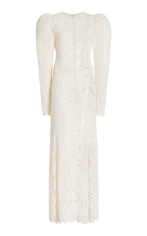 Lana Dress in Ivory Cashmere Lace