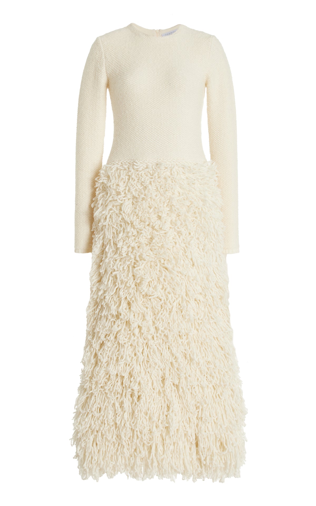 Turner Knit Dress in Ivory Virgin Wool Cashmere Silk