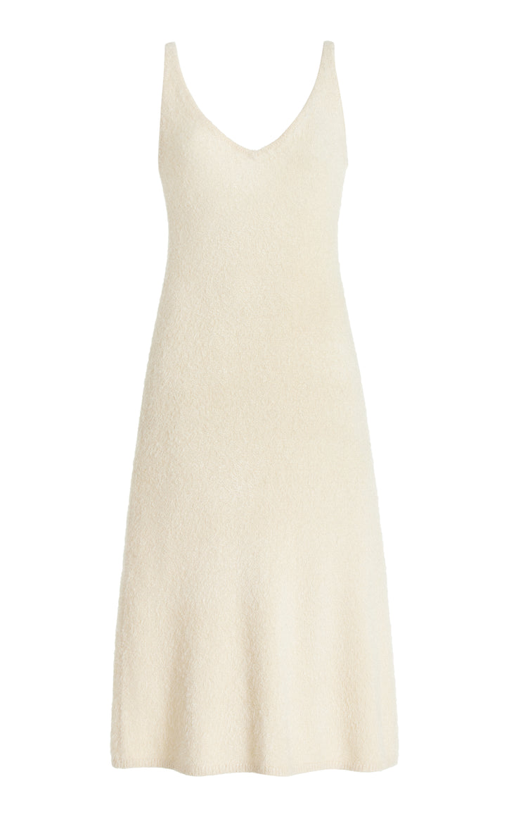 Downs Knit Slip Dress in Ivory Silk Cashmere