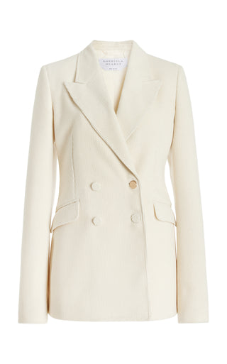 Stephanie Blazer in Ivory Fine Cashmere Corduroy