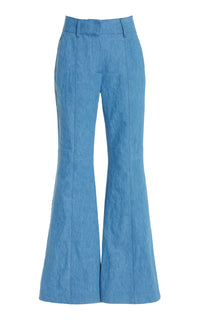 Rhein Pant in Light Blue Recycled Cotton Linen Denim