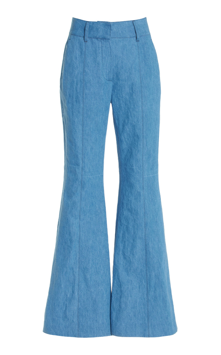 Rhein Pant in Light Blue Denim Recycled Cotton Linen