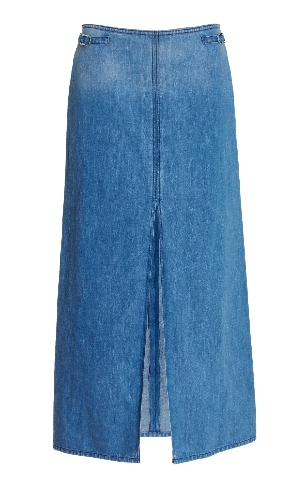Morelos Skirt in Ligh Blue Cotton Linen Denim
