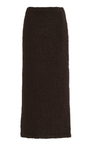 Milne Knit Midi Skirt in Chocolate Cashmere Boucle