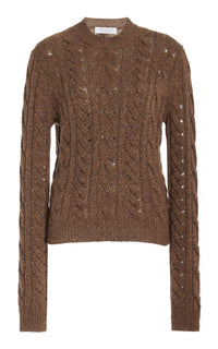 Anthea Knit Sweater in Chocolate Multi Cashmere