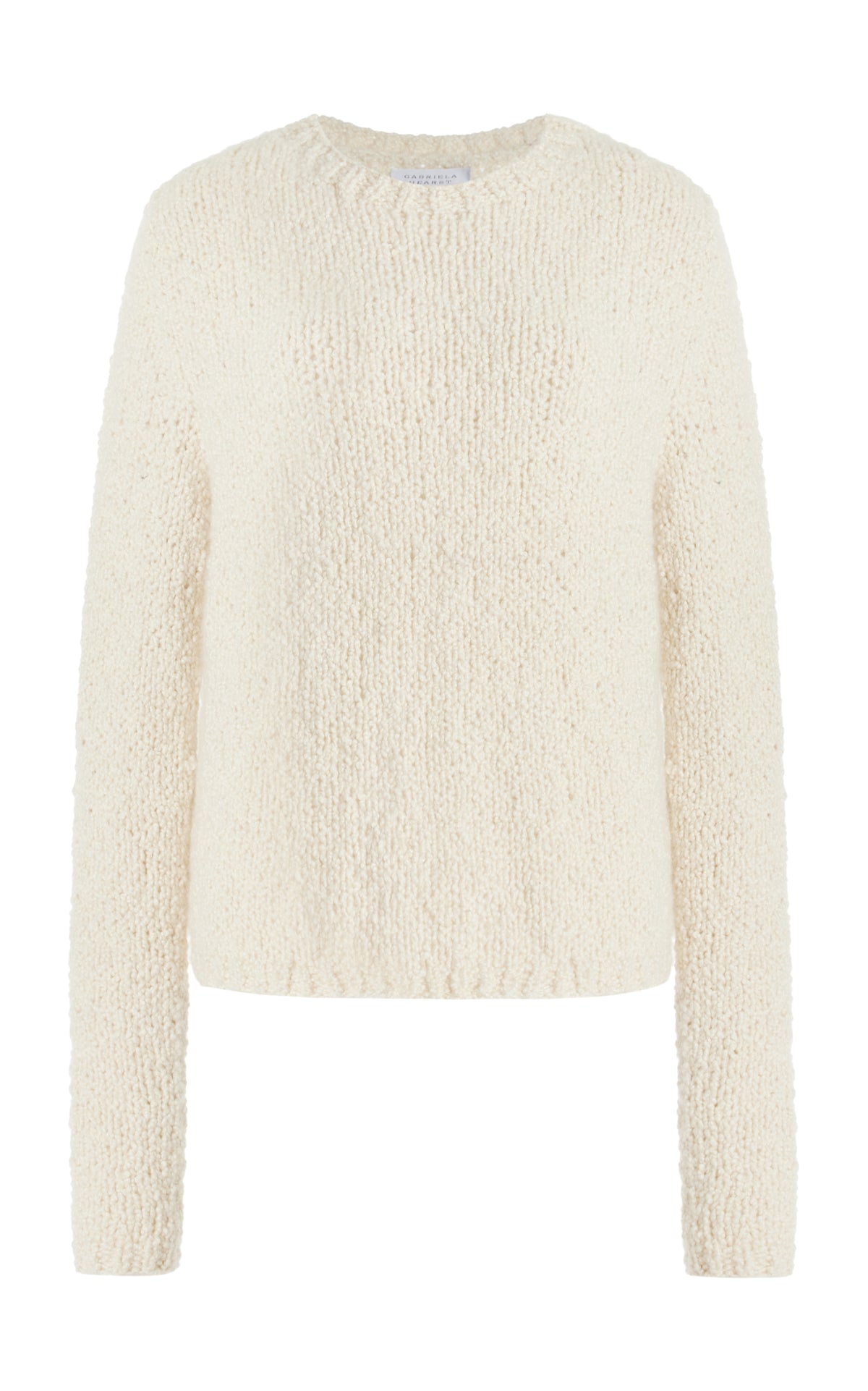 Abrams Knit Sweater in Ivory Cashmere Boucle