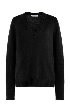 Isiah Knit Sweater in Black Cashmere
