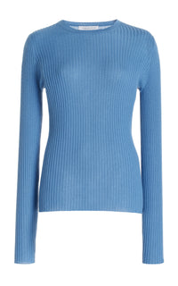 Browning Knit Sweater in Light Blue Denim Cashmere Silk