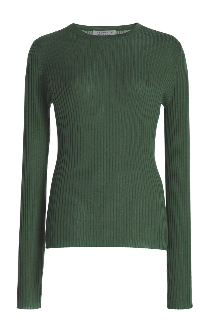 Browning Knit Sweater in Olive Cashmere Silk