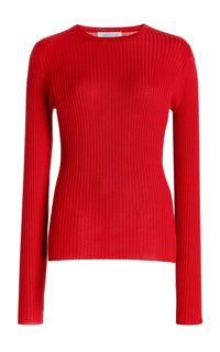 Browning Knit Sweater in Scarlet Red Cashmere Silk