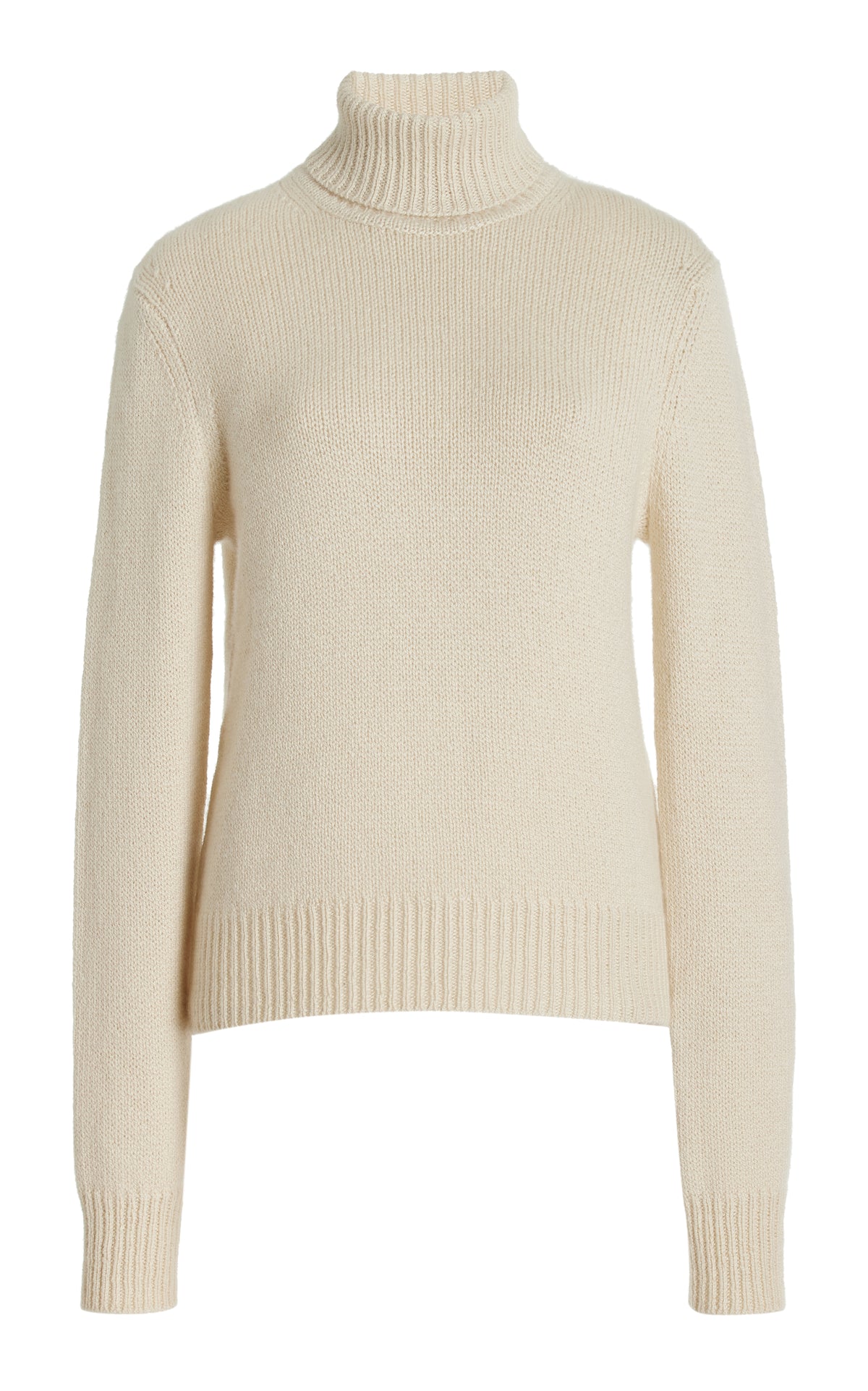 Madden Knit Turtleneck Sweater in Ivory Cashmere