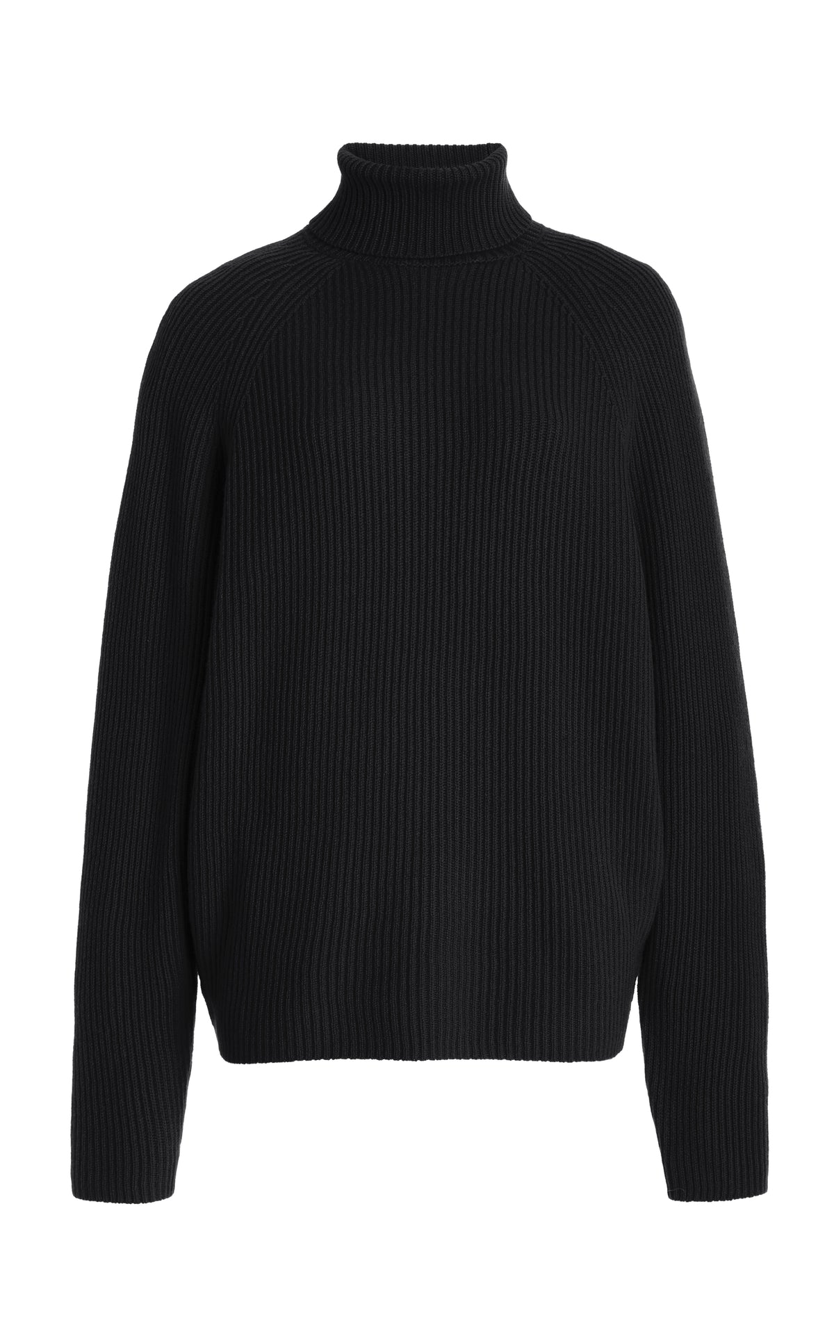 Wigman Knit Turtleneck Sweater in Black Cashmere