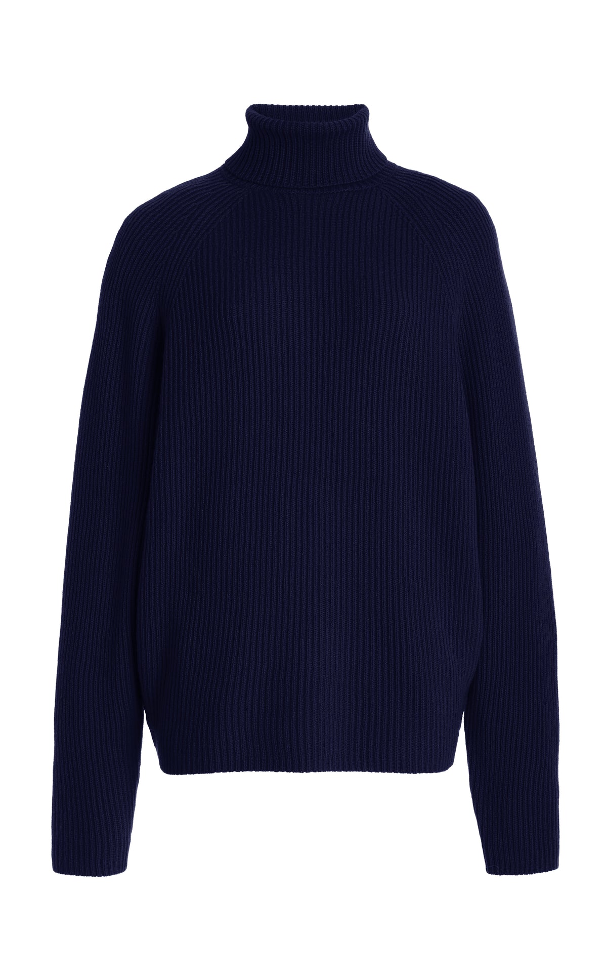 Wigman Knit Turtleneck Sweater in Navy Cashmere