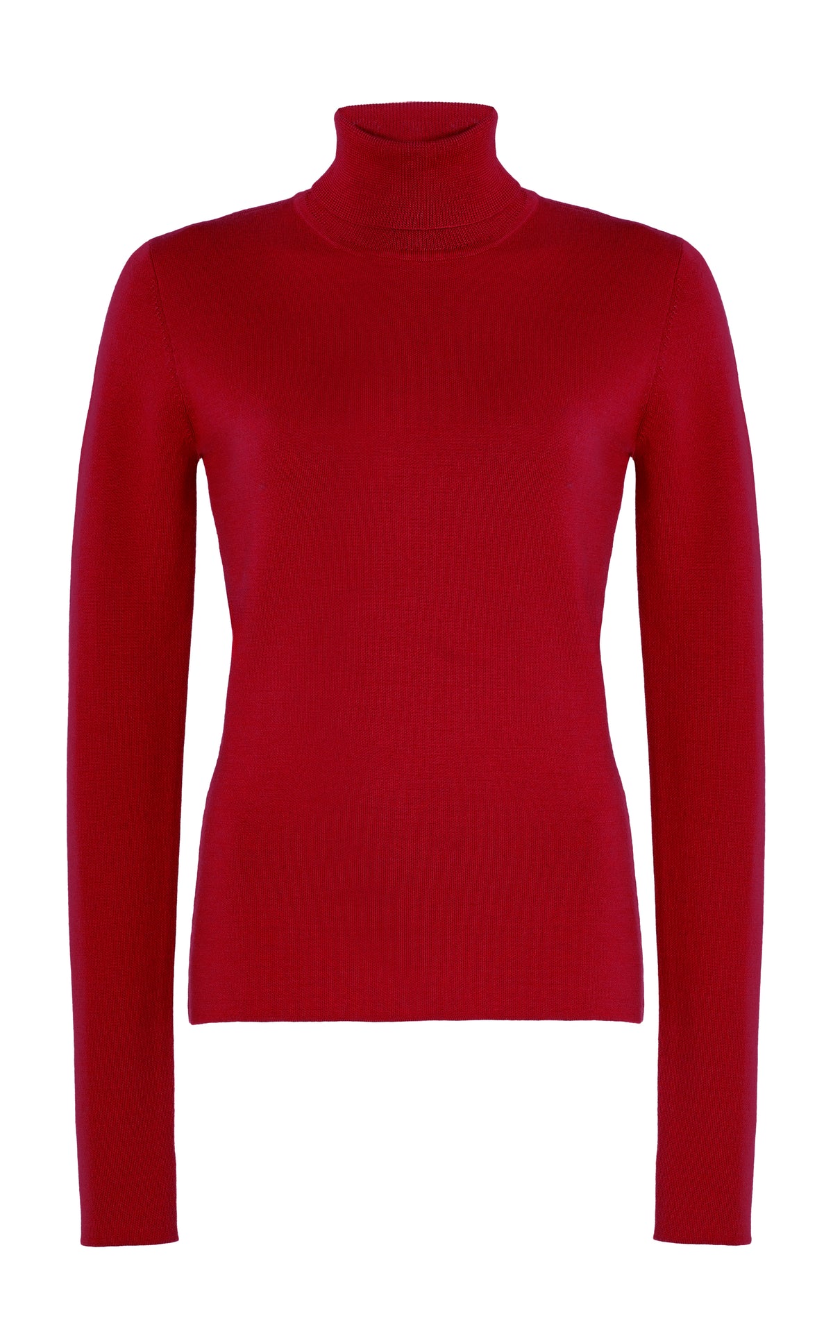 May Knit Turtleneck in Scarlet Red Merino Wool Cashmere