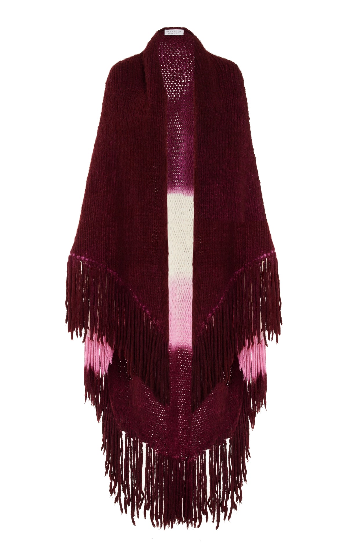 Lauren Knit Wrap in Dip Dye Bordeaux Multi Welfat Cashmere