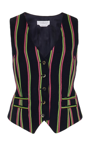 Coleridge Vest in Multi Striped Wool
