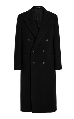 Brannick Coat in Black Double-face Recycled Cashmere