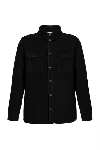 Lucas Overshirt in Black Double-face Recycled Cashmere