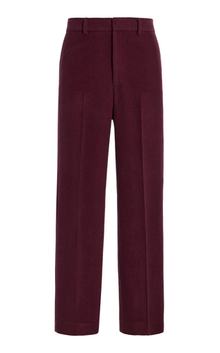 Harold Straight-leg Trouser in Plum Cashmere Corduroy
