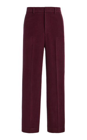 Harold Straight-leg Trouser in Plum Cashmere Corduroy