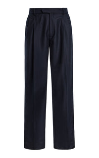 Arthur Pant in Dark Navy Wool Cashmere Flannel
