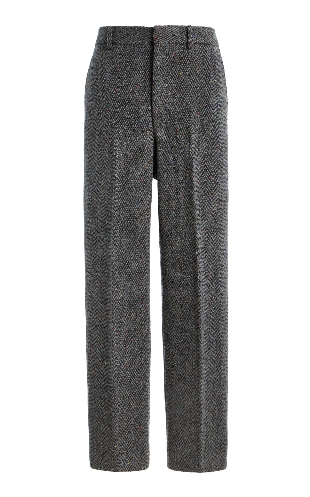 Harold Trouser in Charcoal Multi Cashmere Wool Herringbone